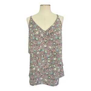 NWT Cabi Floral V-Neck Sleeveless Blouse Size Small 100% Polyester